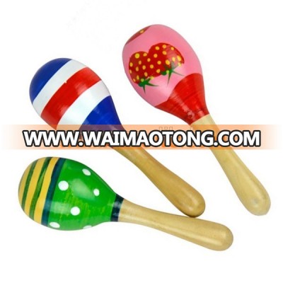 QS brand custom musical instrument kids wooden mini toy maracas