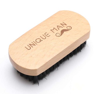 OEM laser engraved beech wood wooden boar hair bristle beard brush