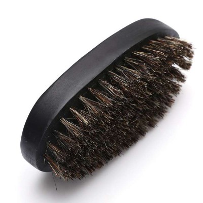 Wholesale facial hair brush male face massage shaving brush tool custom black beard 100% boar bristle brush