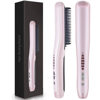 Wholesale high quality custom logo portable straightener brush hair care product with Anti Scald Adjust Temperatures function