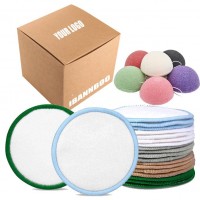 Wholesale Washable Organic Cotton Round Face Deep Cleanbamboo Make Up Remover Pads