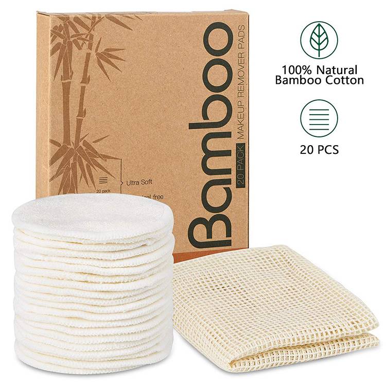 Reusable Bamboo Fiber Cotton Make Up Pad Charcoal Eyelash Remover Cloth Pads Washable Sets