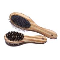 Comfortable Non-toxic Painted Double-sided Clean Bamboo Pet Dog Brush