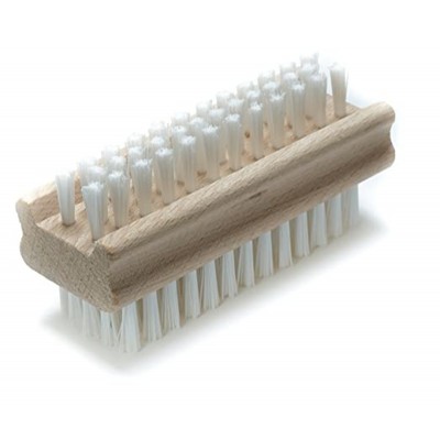 Wholesale hot selling custom logo Professional Non-Slip wooden handle white bristle Nail Brush for for Hand & Foot Brush