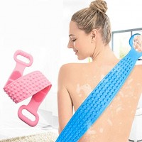 Soft Body Back Scrubber for Shower, Double Side Spa Massage Clean Body Exfoliating Brush Belt, Long Back Brush for Shower Mas