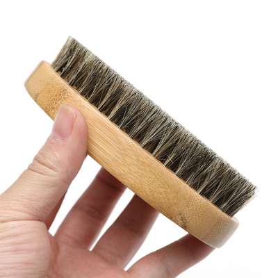 top selling OEM natural wooden 100% boars bristles black men wooden beard brush